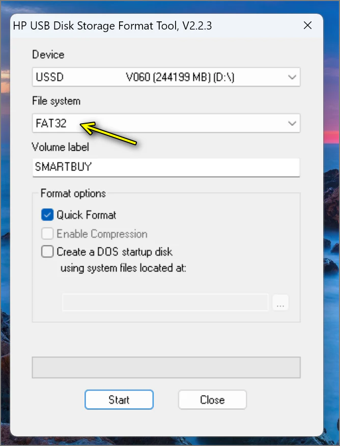 скрин работ с HP USB formst 2026-01-162422.webp